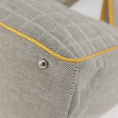 CHANEL Choco Bar Chain Shoulder Bag Canvas Gray Silver CC Auth 181350A-14