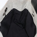 CHANEL Choco Bar Chain Shoulder Bag Canvas Gray Silver CC Auth 181350A-21
