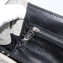 CHANEL Choco Bar Chain Shoulder Bag Canvas Gray Silver CC Auth 181350A-22