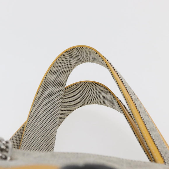CHANEL Choco Bar Chain Shoulder Bag Canvas Gray Silver CC Auth 181350A