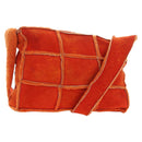 CHANEL Shoulder Bag Mouton Orange Silver CC Auth 181353V-1