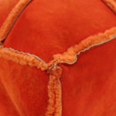 CHANEL Shoulder Bag Mouton Orange Silver CC Auth 181353V-11