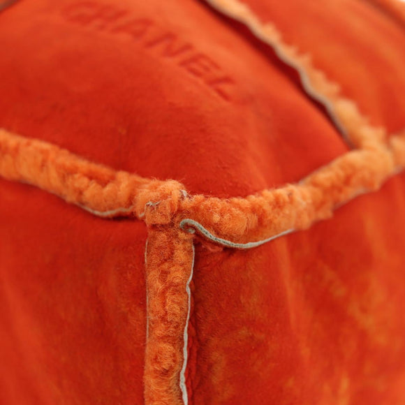 CHANEL Shoulder Bag Mouton Orange Silver CC Auth 181353V