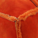CHANEL Shoulder Bag Mouton Orange Silver CC Auth 181353V-14