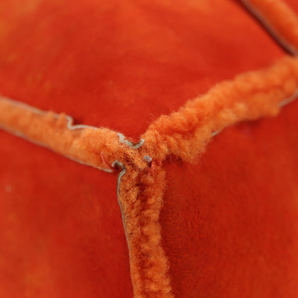 CHANEL Shoulder Bag Mouton Orange Silver CC Auth 181353V
