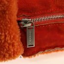 CHANEL Shoulder Bag Mouton Orange Silver CC Auth 181353V-16