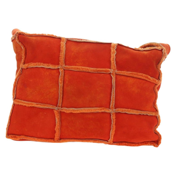 CHANEL Shoulder Bag Mouton Orange Silver CC Auth 181353V