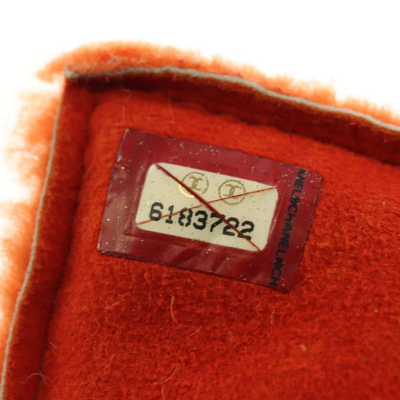 CHANEL Shoulder Bag Mouton Orange Silver CC Auth 181353V
