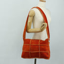 CHANEL Shoulder Bag Mouton Orange Silver CC Auth 181353V-22