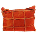 CHANEL Shoulder Bag Mouton Orange Silver CC Auth 181353V-3