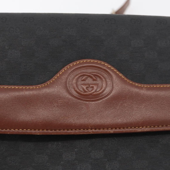 GUCCI Micro GG Supreme Schoudertas PVC Zwart Goud 004 104 0024 Auth 181357