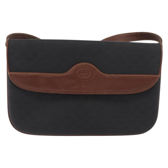 GUCCI Micro GG Supreme Schoudertas PVC Zwart Goud 004 104 0024 Auth 181357