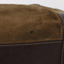 LOEWE Amazona 32 Hand Bag Suede Brown Gold Auth 181358-6