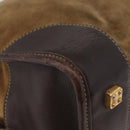 LOEWE Amazona 32 Hand Bag Suede Brown Gold Auth 181358-10
