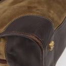 LOEWE Amazona 32 Hand Bag Suede Brown Gold Auth 181358-15
