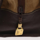 LOEWE Amazona 32 Hand Bag Suede Brown Gold Auth 181358-17