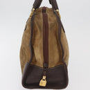 LOEWE Amazona 32 Hand Bag Suede Brown Gold Auth 181358-4