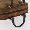 LOEWE Amazona 32 Hand Bag Suede Brown Gold Auth 181358-7