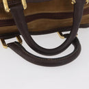 LOEWE Amazona 32 Hand Bag Suede Brown Gold Auth 181358-8