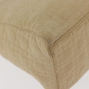Christian Dior Canage Lady Dior Hand Bag Nylon Beige Gold Auth 181360-12