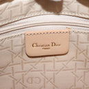 Christian Dior Canage Lady Dior Hand Bag Nylon Beige Gold Auth 181360-16