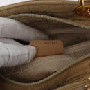 Christian Dior Canage Lady Dior Hand Bag Nylon Beige Gold Auth 181360-22