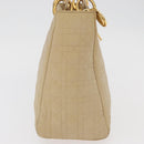 Christian Dior Canage Lady Dior Hand Bag Nylon Beige Gold Auth 181360-5