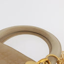 Christian Dior Canage Lady Dior Hand Bag Nylon Beige Gold Auth 181360-8