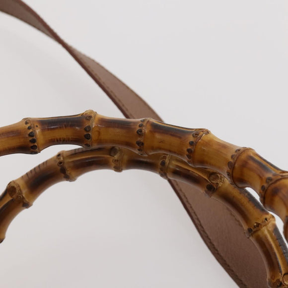 GUCCI Bamboo Hand Bag Suede 2way Brown Gold 002 123 0322 Auth 181361