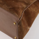 GUCCI Bamboo Hand Bag Suede 2way Brown Gold 002 123 0322 Auth 181361-10