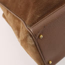 GUCCI Bamboo Hand Bag Suede 2way Brown Gold 002 123 0322 Auth 181361-17