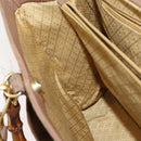 GUCCI Bamboo Hand Bag Suede 2way Brown Gold 002 123 0322 Auth 181361-19