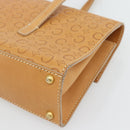 CELINE C Macadam Canvas Handtasche Leder Beige Gold Auth 181365A-15