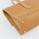 CELINE C Macadam Canvas Handtasche Leder Beige Gold Auth 181365A-16