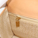 CELINE C Macadam Canvas Handtasche Leder Beige Gold Auth 181365A-20