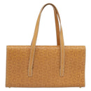 CELINE C Macadam Canvas Handtasche Leder Beige Gold Auth 181365A-2