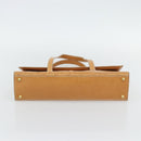 CELINE C Macadam Canvas Handtasche Leder Beige Gold Auth 181365A-5