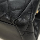 CHANEL Chain Matelasse Shoulder Bag Caviar Skin Black Gold CC Auth 181368SAM-15