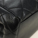 CHANEL Chain Matelasse Shoulder Bag Caviar Skin Black Gold CC Auth 181368SAM-16