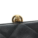 CHANEL Chain Matelasse Shoulder Bag Caviar Skin Black Gold CC Auth 181368SAM-18