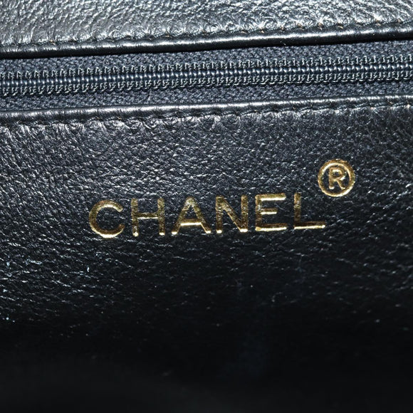 CHANEL Chain Matelasse Shoulder Bag Caviar Skin Black Gold CC Auth 181368SAM