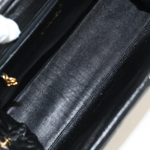 CHANEL Chain Matelasse Shoulder Bag Caviar Skin Black Gold CC Auth 181368SAM
