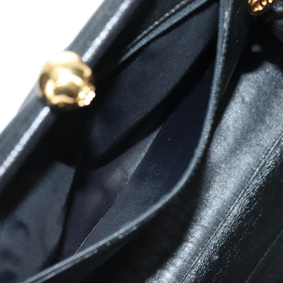 CHANEL Chain Matelasse Shoulder Bag Caviar Skin Black Gold CC Auth 181368SAM