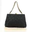 CHANEL Chain Matelasse Shoulder Bag Caviar Skin Black Gold CC Auth 181368SAM-12