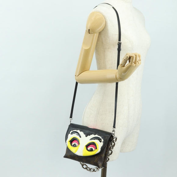 LOUIS VUITTON Monogram Pochette Kabuki Mask Umhängetasche M43532 Auth 181369SAM