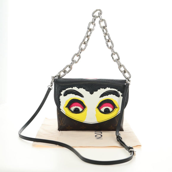 LOUIS VUITTON Monogram Pochette Kabuki Mask Umhängetasche M43532 Auth 181369SAM