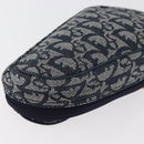 Christian Dior Trotter Canvas Satteltasche Navy Gold Auth 181372A-15
