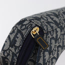 Christian Dior Trotter Canvas Satteltasche Navy Gold Auth 181372A-8