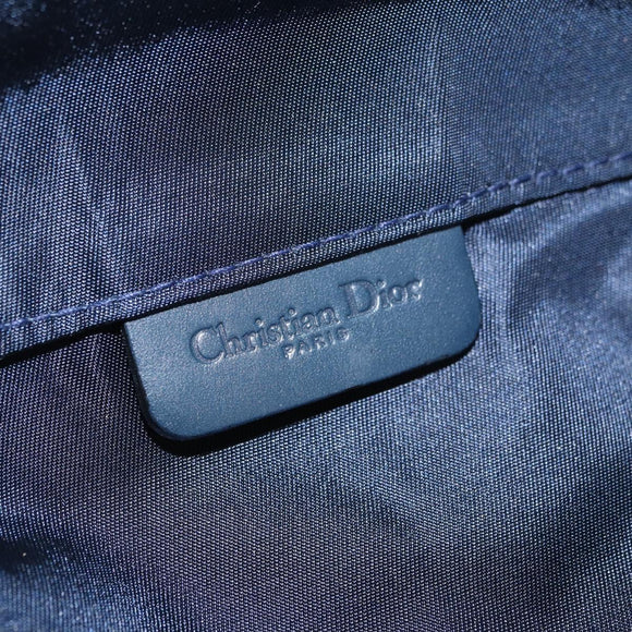 Christian Dior Trotter Canvas Satteltasche Navy Gold Auth 181372A
