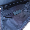 Christian Dior Trotter Canvas Satteltasche Navy Gold Auth 181372A-9